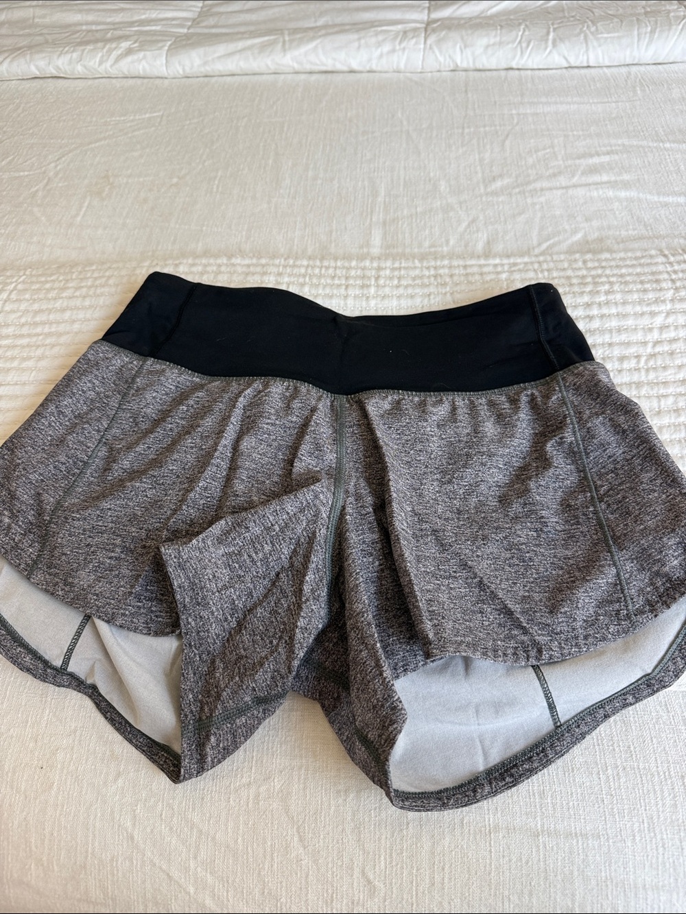 lululemon athletica Heather Gray Layered Skort with Black Waistband